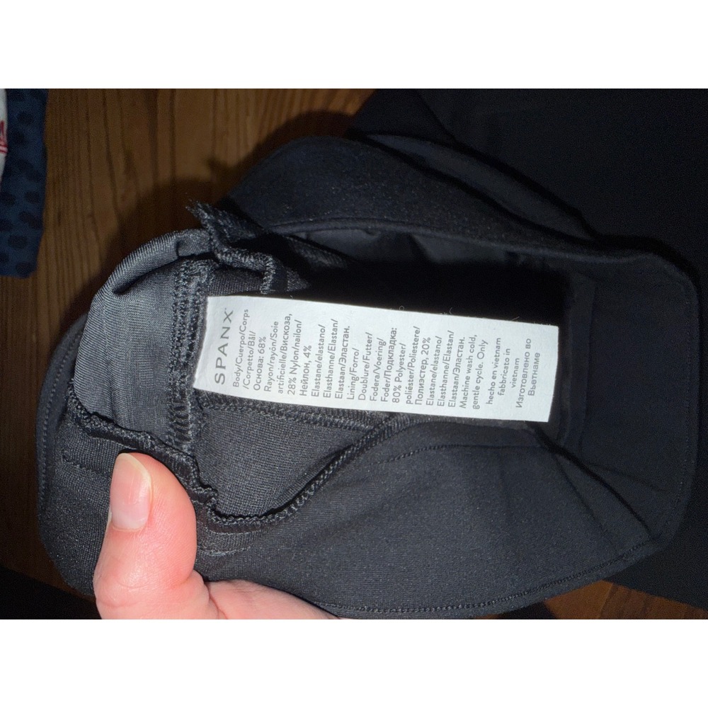 Spanx The Perfect Pant Slim Straight Flare Black Ponte Knit Trousers 20252T S - Picture 6 of 10